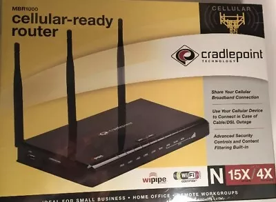 Cradlepoint Technlolgy Model: MBR1000 Wireless Router. Gently Used Stock  • $35.63