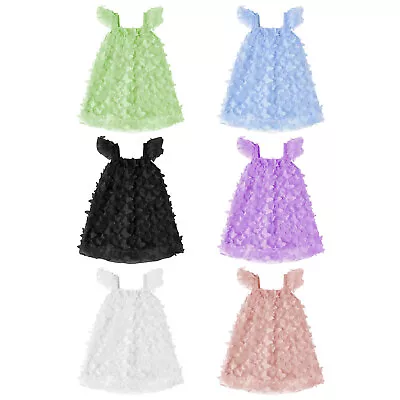 Baby Girl Sleeveless 3D Butterflies Camisole A-line Tulle Princess Dresses • £6.99