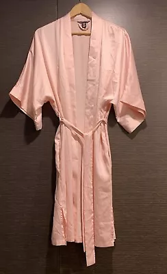 Victoria’s Secret - Champagne Pink Satin Robe - XS/S- Tie Belt Pockets • $35