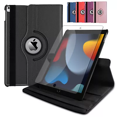 For IPad 9th 8th 7th Generation10.2 Case Rotating Stand Cover /Screen Protector • £5.99