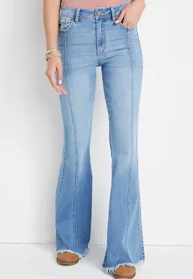 £34.41 • Buy KanCan Flare High Rise Front Seam Womens Jeans Size 27 Light Wash