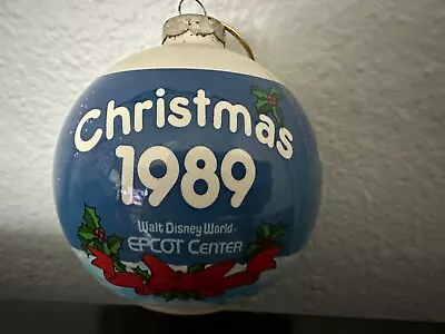 Vintage Disney Epcot Centers 1989 Christmas Tree Ornament Glass Mickey Mouse • $12.95