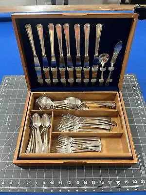 Antique National Silver Co. 1917 Adam Silverplated Flatware EPNS -  (49) Pieces • $37.80