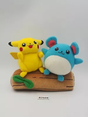 Pikachu Marill Timber Wood B2608 Pokemon Tomy Plush 5  Stuffed Toy Doll Japan • $15.40