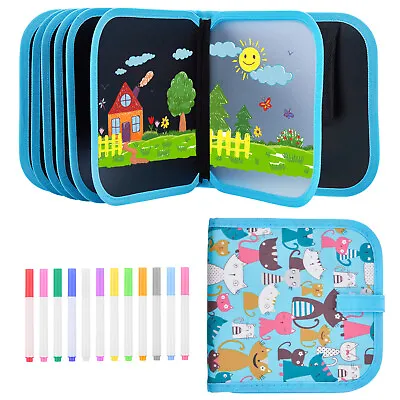 12pens Children's Water Magic Painting Colouring Drawing Book Doodle Book Set • £8.59