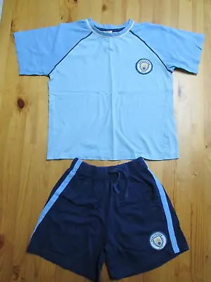 Official Merchandise MANCHESTER CITY T-Shirt And Shorts Pjs  Age 9-10 Yrs  D • £10