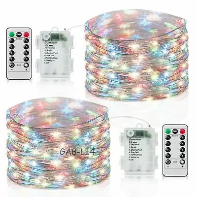 50-100 LEDs Battery Operated Mini LED Copper Wire String Fairy Lights W/ Remote • $7.99