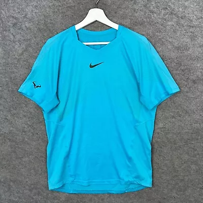 Rafael Nadal Shirt Mens Medium Blue Nike Dri Fit Tennis Top ATP Finals 2013 • £74.99