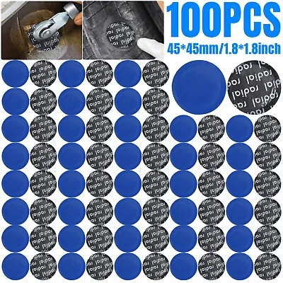 100Pcs/set 45mm 1- 3/4  Round Radial Rubber Car Tire Repair Tyre Patches Kit  • $10.99