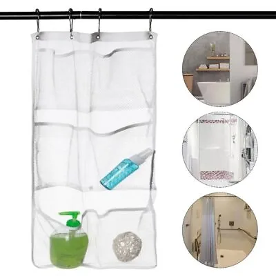 6-Pockets Shower Caddy Storage Bag Organizer Bath Holder Wall Hang Mesh Bathroom • $11.89