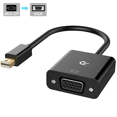 Rankie Mini DisplayPort (Mini DP) To VGA Adapter Gold Plated 1080P Black • $12.99