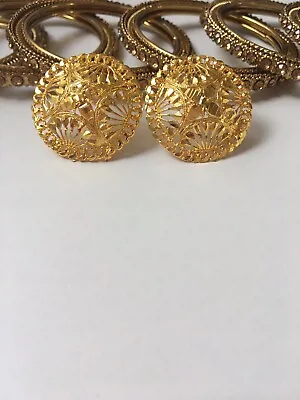 Real Looking Gold Plated Stud Earrings22 K Indian Girls Earrings • £6
