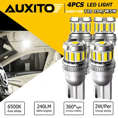 AUXITO 4X Canbus LED License Plate Light Bulb 168 194 2825 2821 T10 White 6500K • $10.99