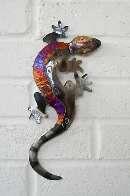 Handmade Recycled Metal Lizard Wall Hanging Decoration • £19.95