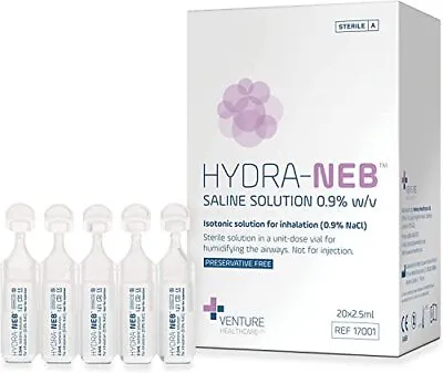 Hydra-Neb 50ml Isotonic Saline Solution 0.9% NaCl - Inhalation Solution For N... • £8.83