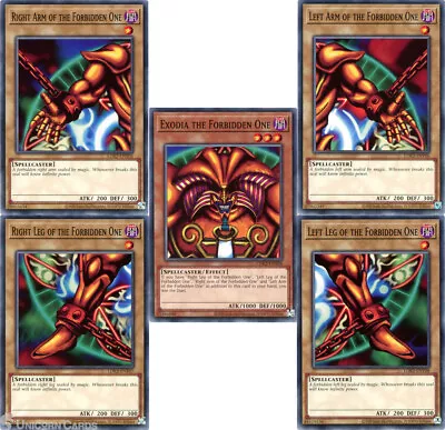 Exodia The Forbidden One Complete Set Of 5 Cards UNL 2024 Edition Mint YuGiOh Ca • £10.89