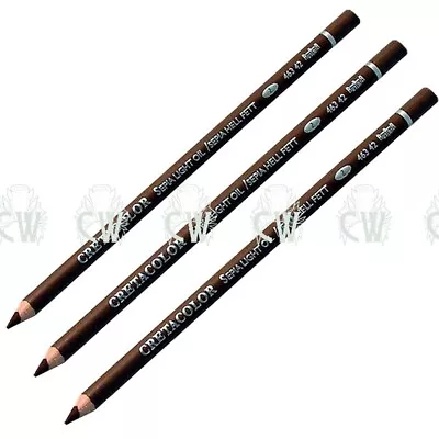 3 X Cretacolor Artists LIGHT SEPIA Oil Pastel Pencils. For Drawing & Sketching • £8.60