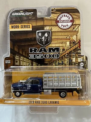 1/64 2018 Ram 3500 LARAMIE Dually Stake Bed Exclusive Hitch White Blue • $14.99