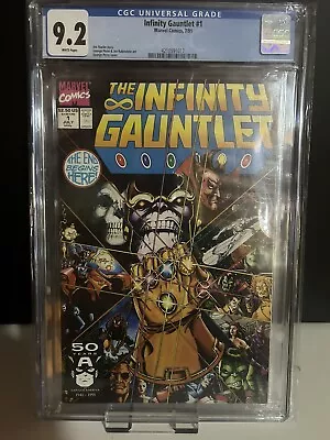 Infinity Gauntlet Issue #1 CGC 9.2  1991 Marvel Comic George Perez Cover Starlin • $200