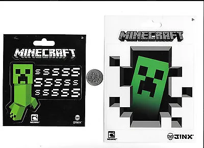 Jinx Minecraft Video Game Creeper Decals Black White 2 Sets Sticker Free Ship • $5.99