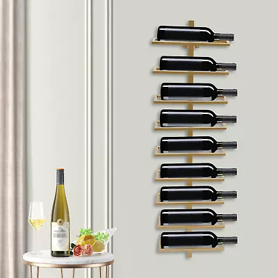 Metal Wine Storage Display Rack Wine Cellar 9Bottles Holder Wall Mount Wine Rack • $51