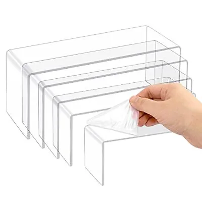 $25.22 • Buy 5 Pack Clear Acrylic Display Risers 5 Sizes Acrylic Jewelry Display Riser She...