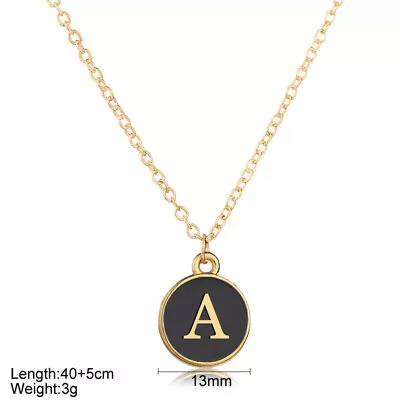 £2.99 • Buy Personalised Initial Letter Alphabet A - Z Pendant Necklace GIFT Xmas ROUND UK