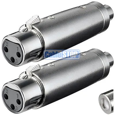 Pack Of 2 - XLR 3 Pin Female Socket To RCA Phono Socket Connector Audio Adapter • £5.25