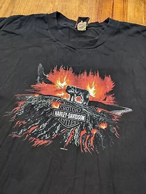 VINTAGE Y2K Harley Davidson Shirt Mens Wolf Holoubek Daytona Sz 3XL • $32