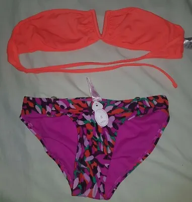 Gorgous Multicolored BNWT LA SENZA Bikini Top Bottom Set Size 8 10 (KT) • £6.99