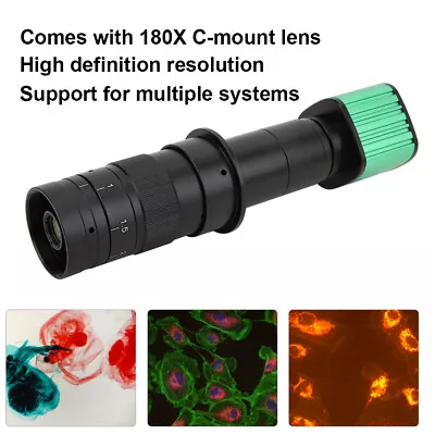 16MP USB Electronic Digital Video Microscope Camera With 180X C Mount Lens US • $157.80