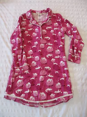 Munki Munki Small Sleepshirt Cats & Yarn Bamboo Rayon Blend Soft Fleece Style • $14.99
