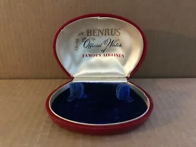 Vintage BENRUS Official Watch Of Famous Airlines Red Presentation Box Wristwatch • $39.99