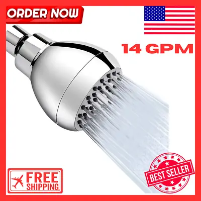 Original Modified HIGH FLOW SHOWER HEAD * 14 GPM Soft High Pressure * Acrylonitr • $14.59