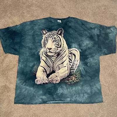 Tiger T Shirt Mens Size 3XL Short Sleeve Tie Dye Native American Print Green • $14.99