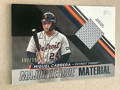 Miguel Cabrera 2024 Major League Material Relic #MLM-MC #192/199 • $1.25