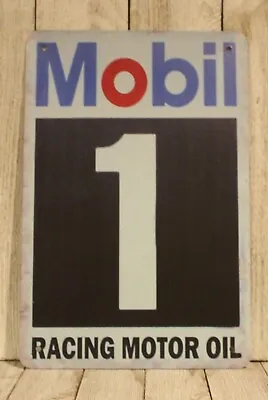 Mobil One 1 Motor Oil Gas Station Tin Sign Vintage Style Ad Mechanic Garage  XZ • $10.97