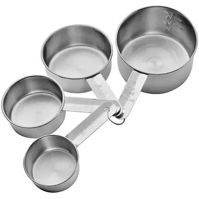 Usa Seller 8 Piece Measuring Cups & Spoons Set Stainless Steel Free Ship Usa • $14.95