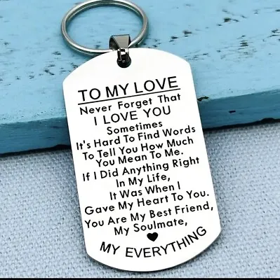 To My Love Keychain Gift For Husband Wife Anniversary Valentines For Him & Her • £3.99