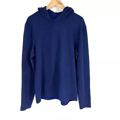 Lululemon Shirt Size Large Mens Navy Shift Stitch Hoodie Waffle Knit Thermal • $49.99