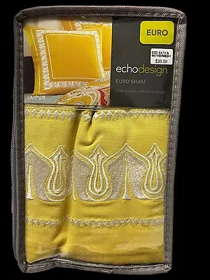 Echo Design Euro Sham Qty 1 Golden Yellow  Jaipur New! Bed Bath & Beyond • $49.99