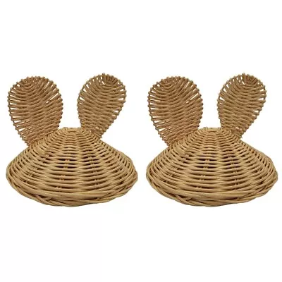  2 Pc Rattan Hat Girl Child Rabbit Ears Cosplay Hats For Kids • £18.85