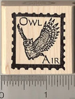 Owl Air Faux Post Rubber Stamp D5509 WM • $14