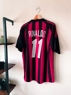 2002/03 - AC Milan - Home Football Shirt Jersey - Large- RIVALDO • £59.99