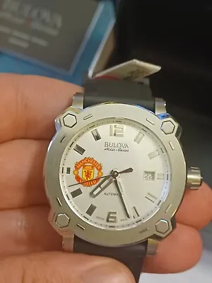 Bulova Accu-Swiss 63B165 Percheron Men's Manchester United Automatic Watch NWT • $645