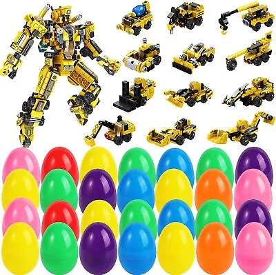 12PCS Prefilled Easter Eggs  Car Building ToysKids 12in Car Building Block Robot • $19
