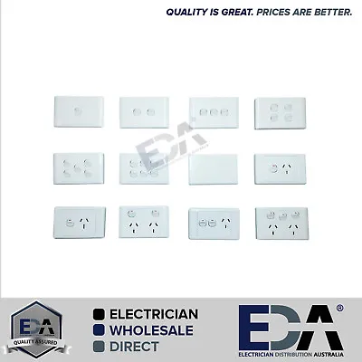 Electrical Socket Switch Power Point Outlet Plate Gang Gpo Single Double 2000 • $15.99