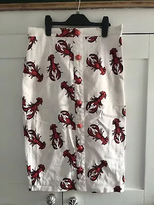 Collectif Lobster Pencil Skirt Size 16 • £8.99