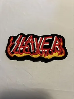 Slayer Iron On Patch Vtg Rare Jacket Logo Heavy Thrash Metal Logo 4” • $8.80