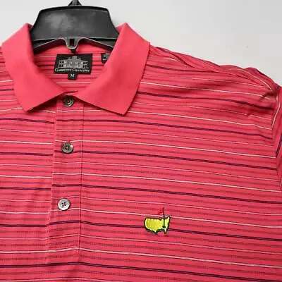 Masters Clubhouse Collection Augusta Nationals Polo Shirt Size Medium Mens Italy • $15.99